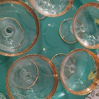 lotto di 5 coppe champagne cristallo inciso