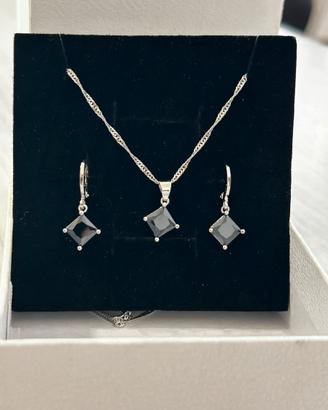 Parure gioielli argento 925 collana e orecchini