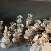 Lampadari vintage in vetro e ceramica