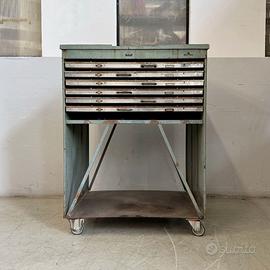 Cassettiera tipografia industrial vintage 
