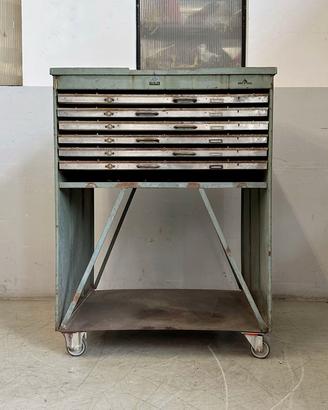 Cassettiera tipografia industrial vintage 