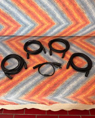 4 Cavi Audio XLR Professionali + 1 Cavo Splitter