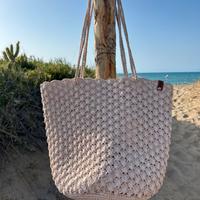 Borsa in rafia ad uncinetto