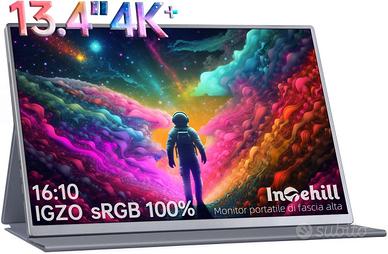 Monitor Portatile 13,4 Pollici 4K HDMI/Type-C/USB-