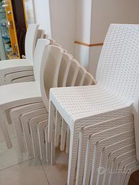 stock 54 sedie bianche  effetto Rattan 
