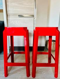 Coppia Sgabelli Moderni Rosso Lucidi