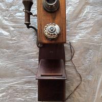 Telefono Antico in Legno Massello Vintage