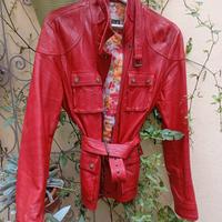 giacca vera pelle Rosso