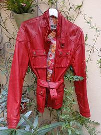 giacca vera pelle Rosso