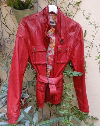 giacca vera pelle Rosso