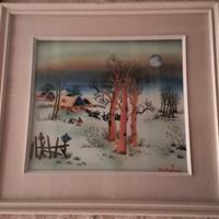 quadro Naif, pittore Ivo Katavic, pittura su vetro