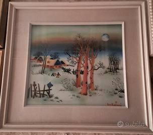 quadro Naif, pittore Ivo Katavic, pittura su vetro