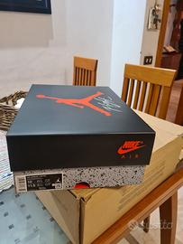 AIR JORDAN 4 RETRO OFF WHITE/MILITARY BLUE BLANC C