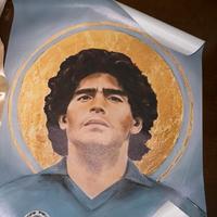 Cartellone di tela di maradona