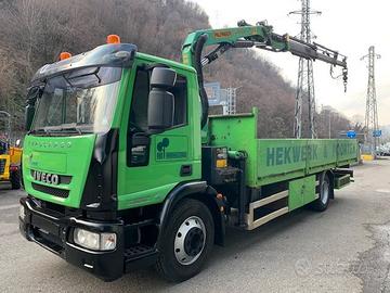 Iveco Eurocargo 140K cassone fisso con gru euro 5