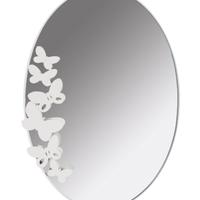 Specchio design da parete farfalle bianche