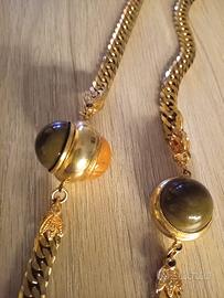 collana lungo dorata  con decori 