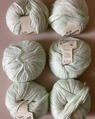 6 gomitoli lana Baby Cashmere 50 gr lavoro maglia