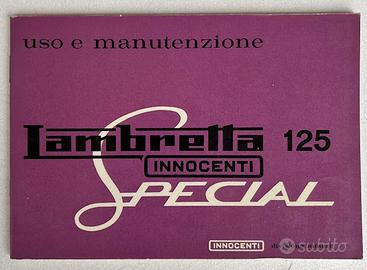 Manuale uso e manutenzione Lambretta 125 Special