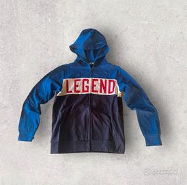 Felpa benetton con cappuccio e zip- taglia m