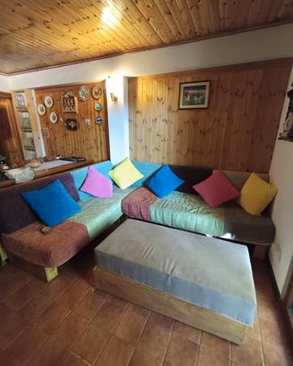Divano letto con pouf