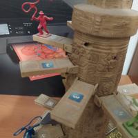 Gioco per bambini con torre e soldati