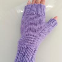 Guanti lilla senza dita  in misto lana