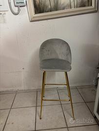 Sgabello alto in velluto