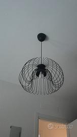 lampadario nero cesta  