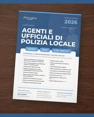 Manuale Concorso Agenti Polizia Locale Core