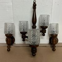 LAMPADARIO BAGNO VINTAGE + 2 APPLIQUE