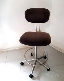 Sedia da Ufficio con Ruote - Grigio - Vintage