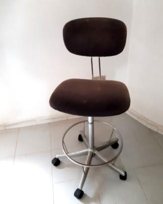 Sedia da Ufficio con Ruote - Grigio - Vintage