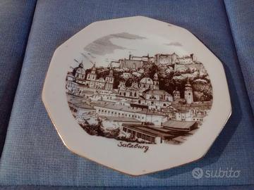 Ceramica Bavaria Piatto con veduta  di Salzburg 