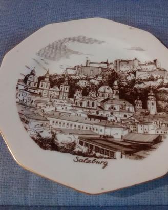 Ceramica Bavaria Piatto con veduta  di Salzburg 