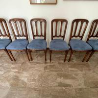 6 Sedie in noce con seduta imbottita nuova