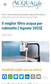 Filtro acqua rubinetto