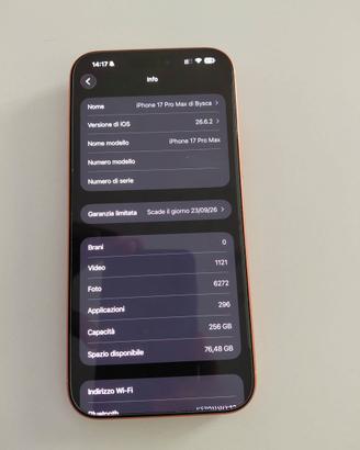 IPhone 17 Pro Max 256gb