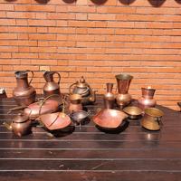 utensili antichi  in  rame