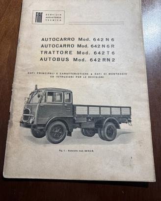 Manuale uso e manutenzione Autocarro 642 N6- 1958