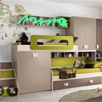 cameretta soppalco tre letti