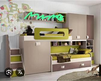 cameretta soppalco tre letti