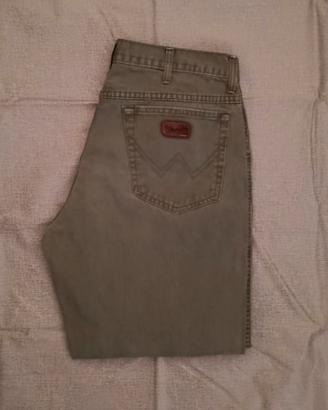 Wrangler Jeans Uomo Verde Khaki Taglia 46 48 W32