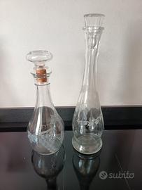 Coppia di decanter in vetro vintage