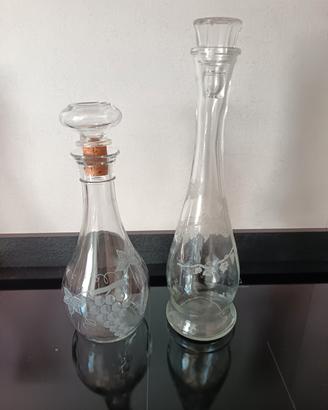 Coppia di decanter in vetro vintage