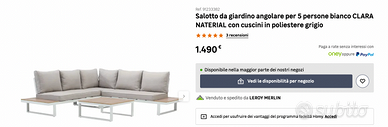 NUOVO – MAI APERTO – Salotto da giardino angolare
