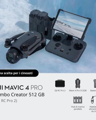 DJI Mavic 4 Pro 512 GB Creator Combo RC PRO Nuovo