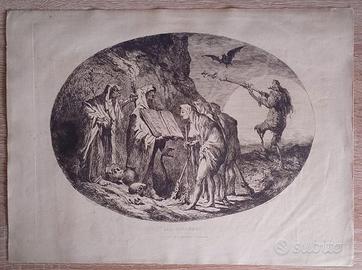Acquaforte Antica XIX Sec. "Les Sorcières" Streghe