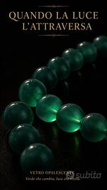 Collana perle vetro opalescente anni 50