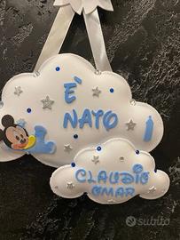 Fiocchi nascita personalizzati fatti a mano 🎀